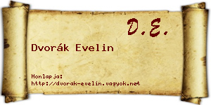 Dvorák Evelin névjegykártya